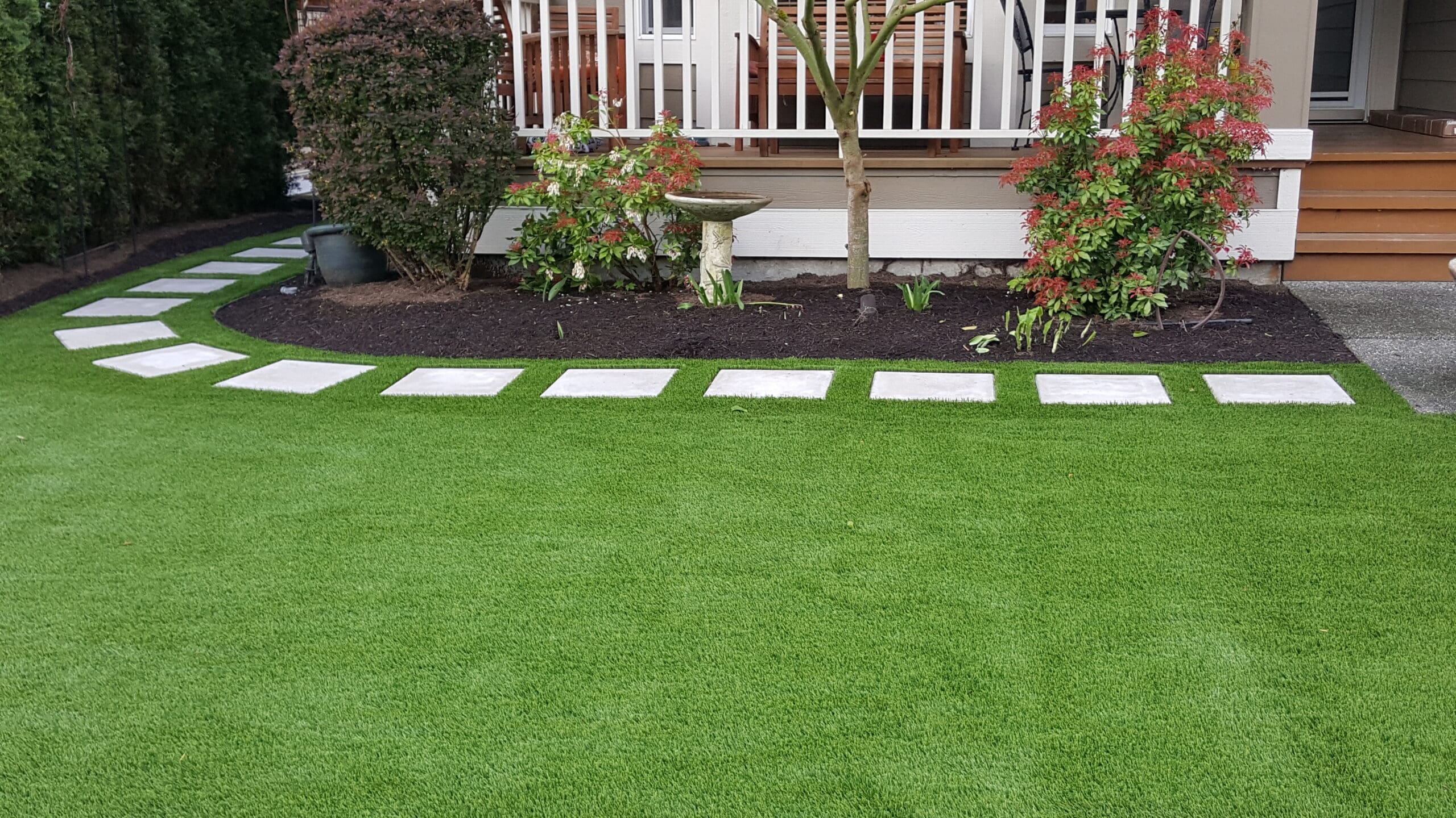 Completed artificial turf installation project in Dallas Texas